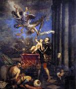 Philip II Offering Don Fernando to Victory TIZIANO Vecellio